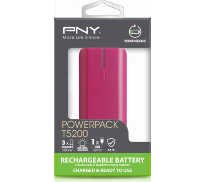 PNY  T5200 Portable Power Bank - Pink